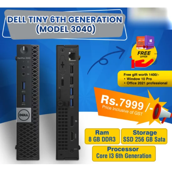 Dell Optiplex 3040 6th Generation Windows Tiny Desktop Tiny Computer